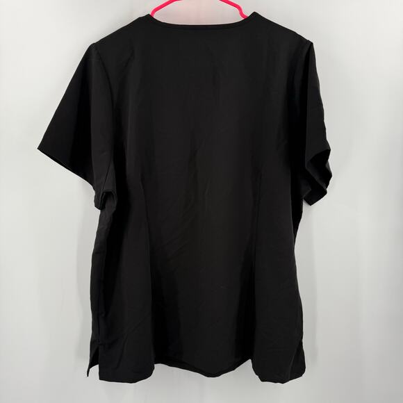 Mandala Scrubs SZ 2XL One Pocket Top NWT Blk Medical Short Sleeve Dental Doctor - Picture 2 of 10
